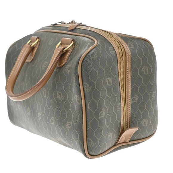 CHRISTIAN DIOR Logo Honeycomb Hand Bag PVC Leather Brown GHW France 83KP032 - Picture 4 of 12